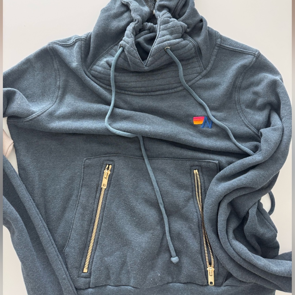 Aviator Nation Gray and Gold Hoodie